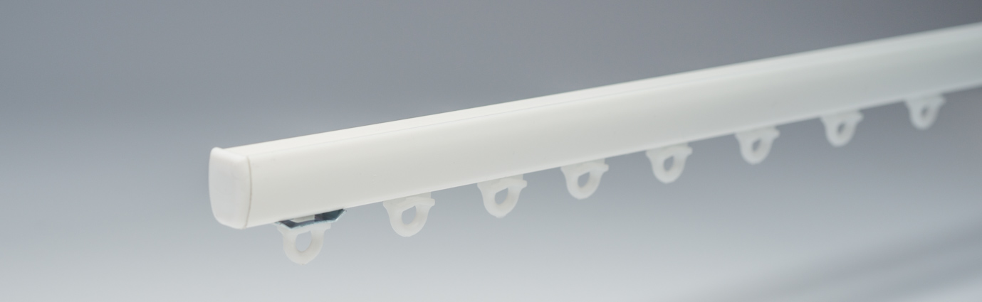 Gebogen plafond, gordijnrail, flexibele houder voor gordijnrail Gebogen plafond, gordijnrail, flexibele houder voor gordijnrail