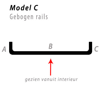 Bocht buigen in gordijnrails